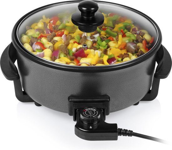 Tristar Elektrische hapjespan 1500W - PZ-9135 - Ø30cm Deksel - Maximale temperatuur 250⁰ C - PFAS-vrij