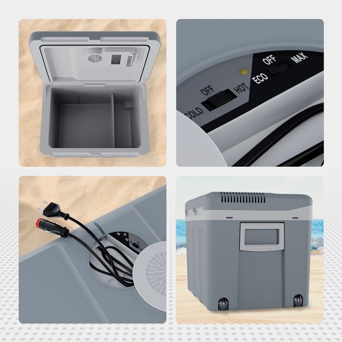 Auronic Elektrische Koelbox - Coolbox - 40L - 12V en 240V - Grijs
