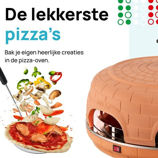 MOA Pizzarette - Pizza Oven - Pizza La Casa - 6 personen - RVS bakplaat - Terracotta - P06