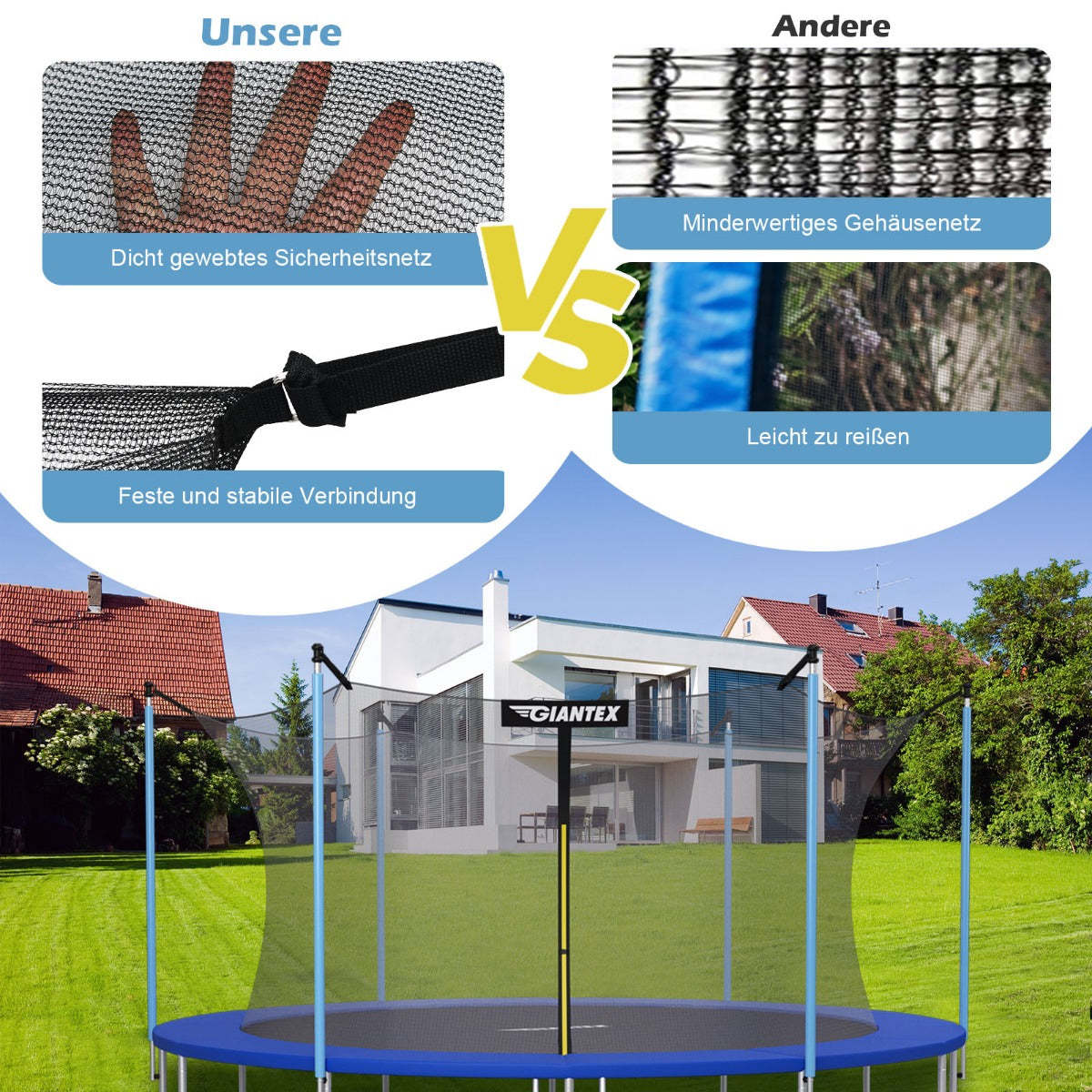 Coast Veiligheidsnet voor Trampoline Ø487 cm x 180 cm - Zwart