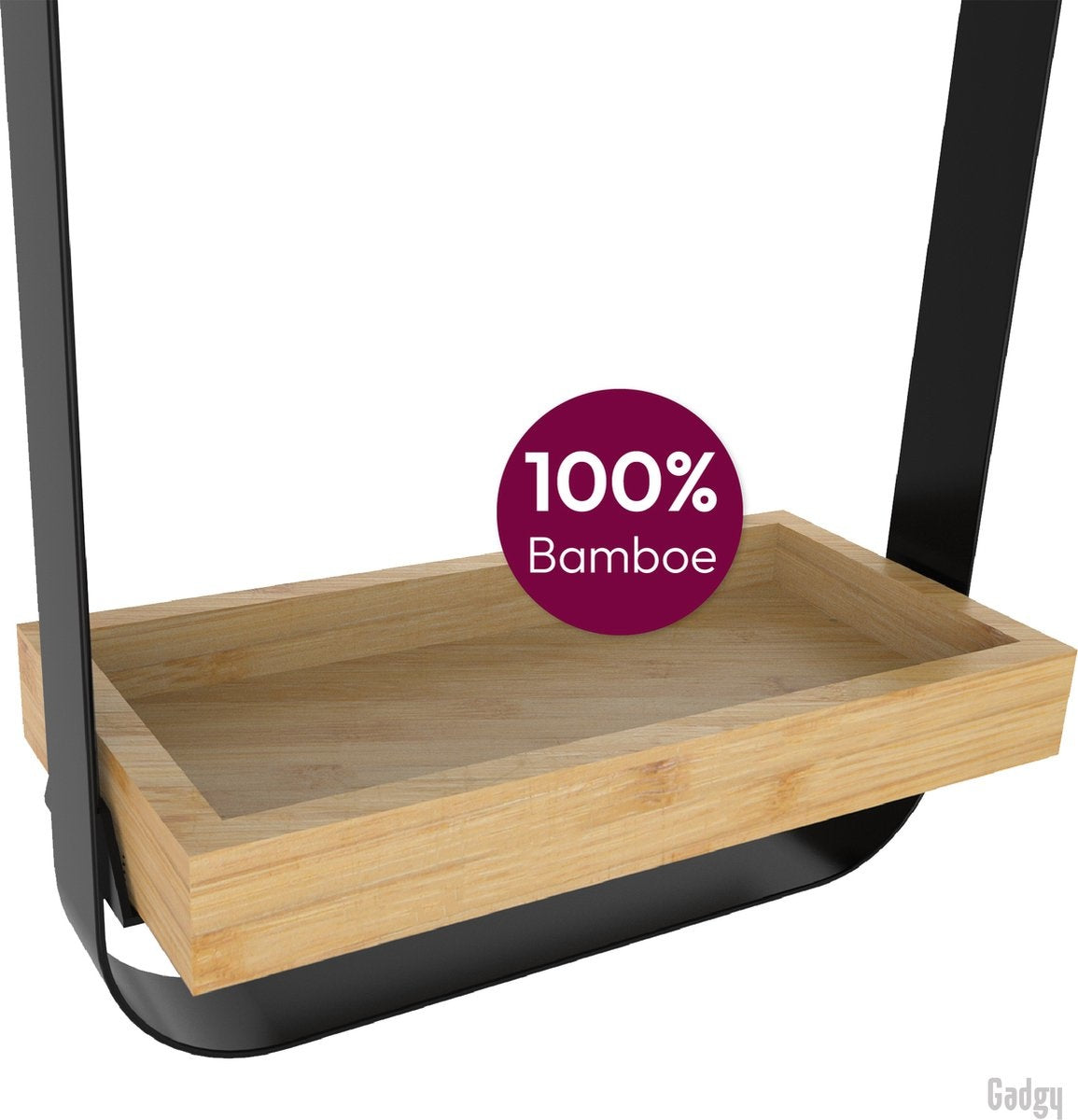 Gadgy Wandplank Metaal Hout Zwart - Wandrek - Wandbox - Wanddecoratie Industrieel - Muurdecoratie - 29x24CM