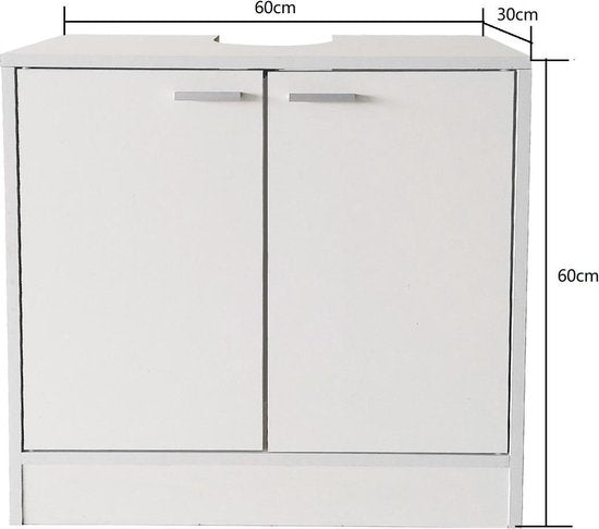 VDD Wastafel onderkast - badkamermeubel - 60x60x30cm - Wit