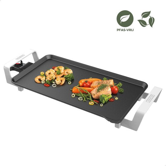 Bourgini Elements - Grillplaat - Bakplaat - PFAS-Vrije keramische anti aanbaklaag - 46 x 26 cm - 4-6 personen - GRS gecertificeerd gerecyclede materialen