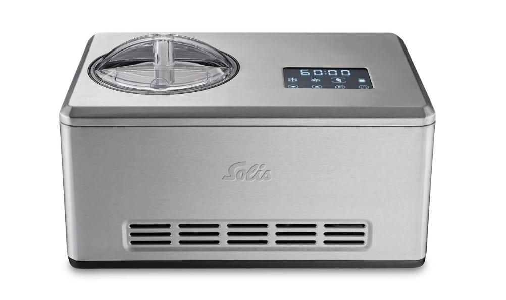 Solis – IJsmachine En Yoghurtmaker – 2 l Capaciteit & Met Touchbediening – Zelfvriezend Met Ingebouwde Compressor En Timer – Voor Zelfgemaakt IJs En Sorbet – Zilver RVS