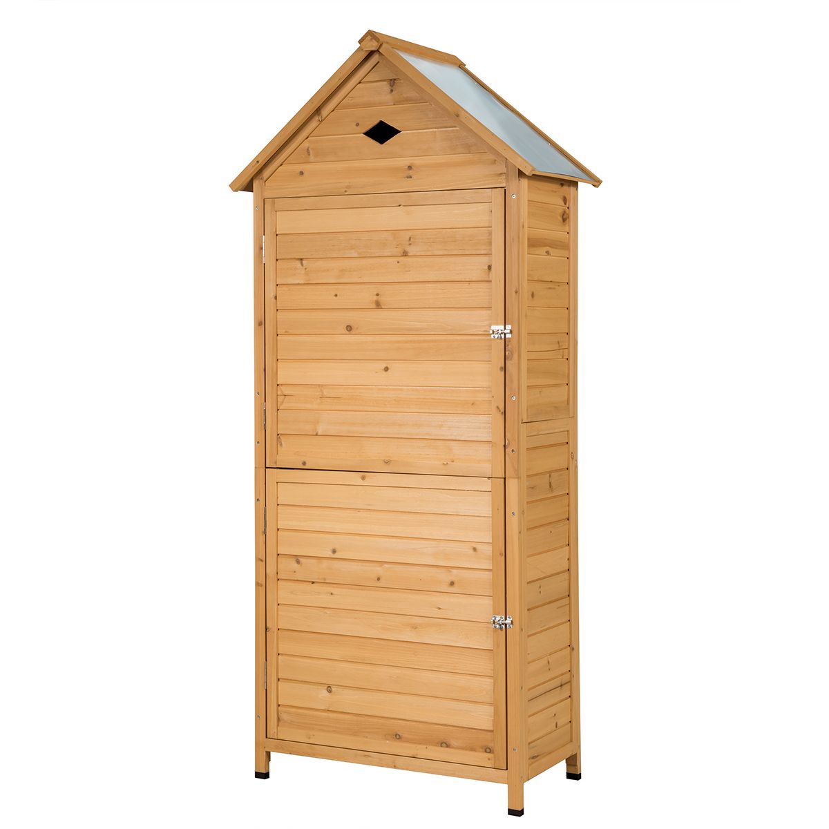 Coast Houten Tuinschuur - 5 legplanken - zadeldak - natuurlijk hout - 70 x 35,5 x 160 cm