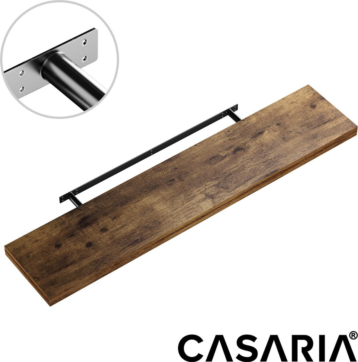 Casaria Wandplank Zwevend - 110 cm/15kg Belastbaar - Donker Eiken