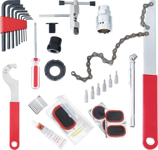 tectake - Fietsgereedschap gereedschapskoffer - 50-delig - grijs - 403284