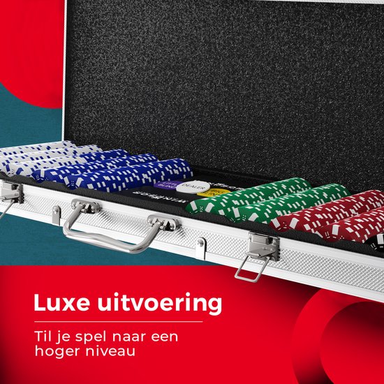 Windsor Pokerset - 500 Chips - PokerKleed - Blinds - Kaarten - Pokerchips - Poker Fiches