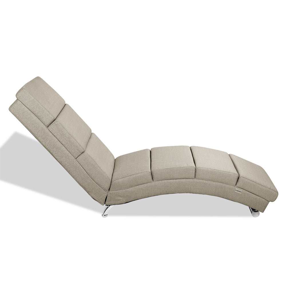Casaria - Relax Lounger - Geweven stof - Sand