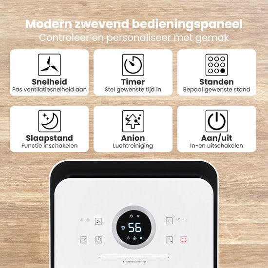 Auronic Luchtontvochtiger en Luchtreiniger - Pro Series - 10L per dag - Was-droog functie - Slaapkamer, Badkamer en Woonkamer - Wit