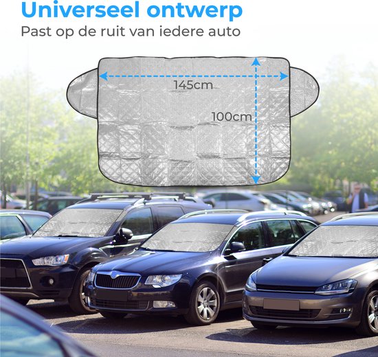 Nuvance - Anti-Vries Deken Auto - Zonnescherm Auto Voorruit - 100 x 145cm - Ijsdeken - Vriesdeken Auto - Voorruithoezen - Auto Accessories