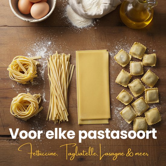 Tavola - Pastamachine + Pasta droogrek - Pasta maker - Pasta maken - Ravioli maken - RVS - Housewarming cadeau