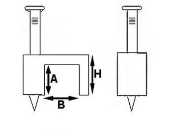 Kabelclip - Kabelklem plat - 8mm - 100 stuks - Grijs