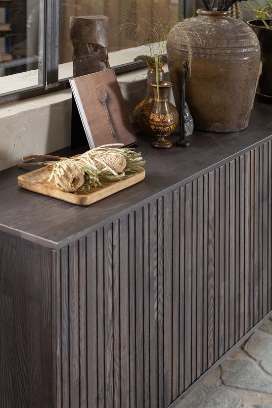WOOOD New Gravure Tv Meubel - Essen - Espresso - 56x100x44
