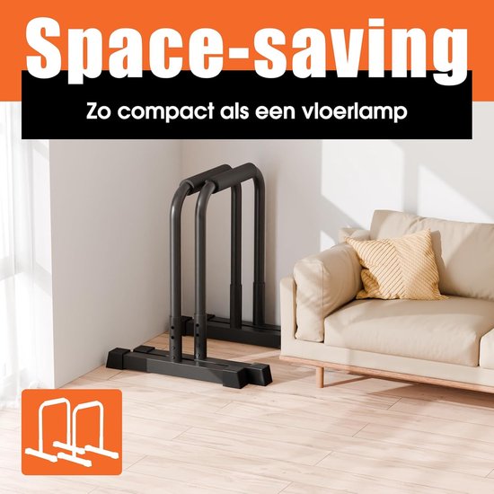 DH FitLife Dip Bars | Dip Stang & Verstelbaar Dip-Station 80-90 cm | Parallettes voor Calisthenics en Krachttraining | Stabiel en Veilig | Indoor en Outdoor Fitnessapparatuur