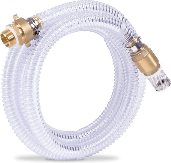 VONROC Aanzuigslang set voor waterpompen / Spiraal aanzuigslang - 4m x 25mm, 1'' - Universeel
