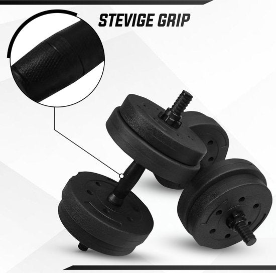 Fitby Dumbells 10 kg - Gewichten set - Verstelbare Dumbells - Fitness - Halterset - Dumbell Set