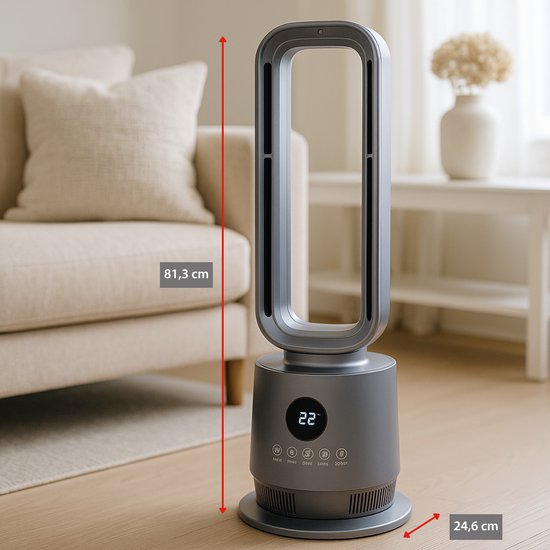 alpina 2-in-1 Ventilatorkachel 2000W - Elektrische Kachel en Ventilator met Afstandsbediening - Oscillerende Torenventilator met Timer - Heater met Verstelbare Temperatuur