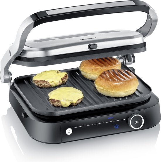 Severin KG2395 Contactgrill SEVINI Pro - 7 Automatische programma's - Antiaanbaklaag - tot 230 °C