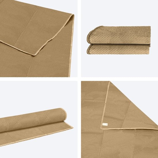 LifeGoods Buitenkleed - 152x230CM - Vloerkleed - Tuintapijt - Buitentapijt - Incl. Draagtas - Beige