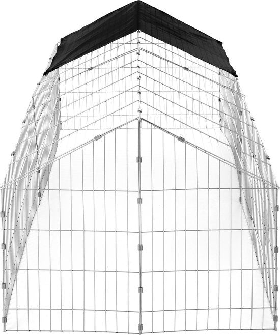 TecTake - konijnenren met zonnescherm zwart- 402421