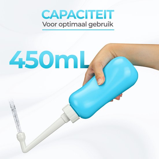 PurelyGoods® Peri-fles - Draagbare Bidet - Vaginale Douche - Perineum - Zwangerschap - Postpartum Spoelfles - 450ML - Blauw