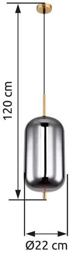 Hanglamp Glas Smoke | E27 | Zwart | Glazen bol | Glas bol | Woonkamer | Eetkamer