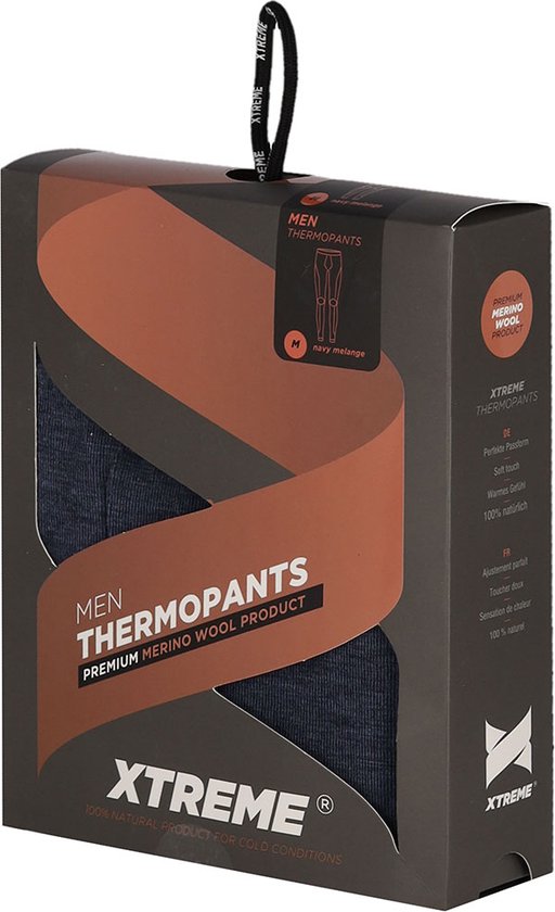 Xtreme Thermolegging Heren - Merino Wol - Navy Melange - Maat M