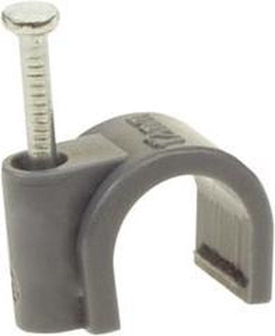 RONDE KABELCLIP, GRIJS, 8mm (100st/doos) (CFCR8G)