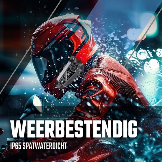 Tech Essentials R500 - Motorhelm Headset - Met Bluetooth 5.4 - Intercom - Radio - Harde microfoon - Brommer - Scooter