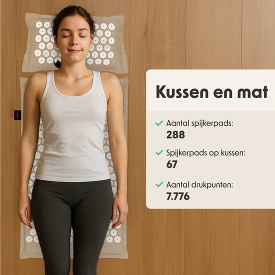 Acupressuurmat - Eco - Natuur/Wit