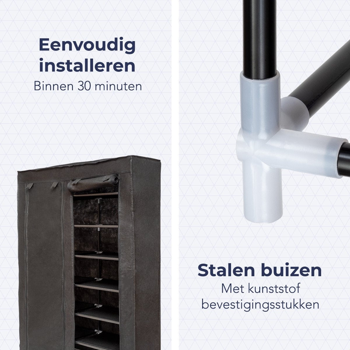LifeGoods Schoenenrek - 7 Laags - Opbergsysteem 28 Paar schoenen - Schoenenkast - Afsluitbaar - Zwart
