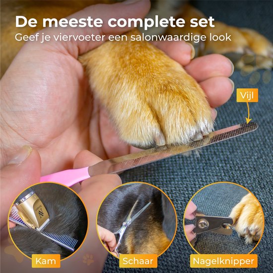 Nuvance - Hondentondeuse - Set - Stil - Draadloos - voor Hond & Kat - Professionele Hondentrimmer