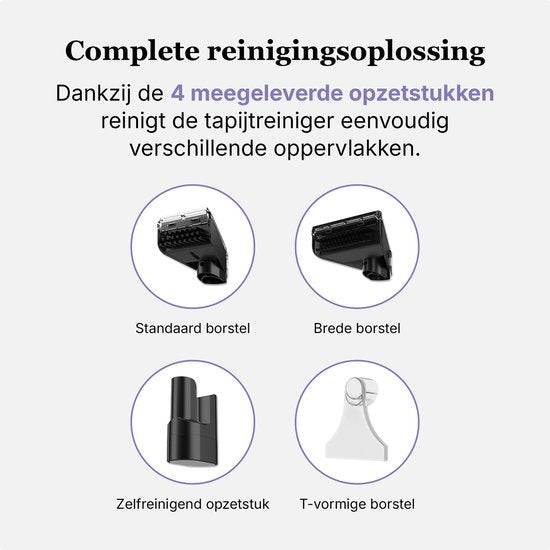 Motionflow Tapijtreiniger Go! - Krachtige 16 kPa Vlekkenreiniger en Zetelreiniger - Reinigingsmachine voor bank, vloer, auto en tapijt - Carpet Cleaner