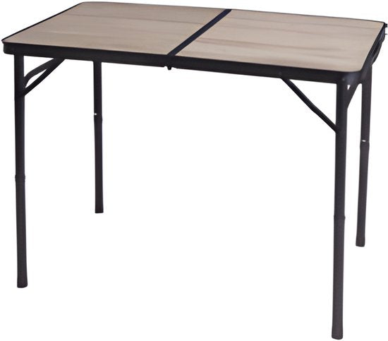Redcliffs Campingtafel - aluminium - lichtgewicht - hout/zwart - 90 x 60 x 70 cm - verstelbaar/opvouwbaar