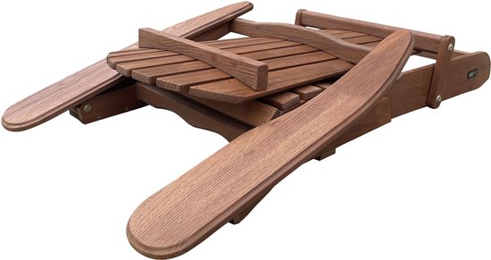 AXI Alexa Adirondack Stoel Coffee – Met Voetenbank - Houten loungestoel met armleuningen – Opklapbaar - Hoge rugleuning - Tuinstoel – 147 x 78,5 x 89 cm – FSC 100% Hemlockhout