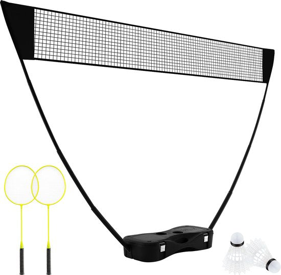 Coast Badmintonset – Incl. Net, Rackets & Shuttlecocks – 270 x 33.5 x 160 cm – Zwart