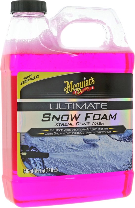 Meguiar's Ultimate Snow Foam 946 ml – Transparant/Paars – Vloeibaar Autoshampoo
