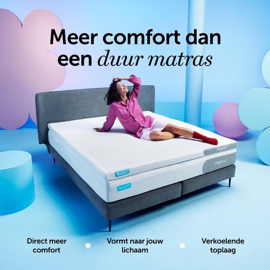 Cloudpillo Original Topper 90x200 - Topdekmatras - Adaptieve Ondersteuningslaag - 4-Seizoenen - Voorzien van Elastieken - Matras Topper