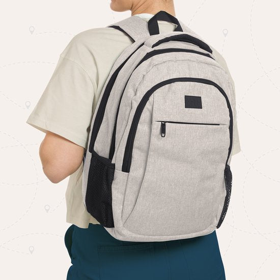 TRVLMORE Rugzak met Levenslange - Rugtas met 15,6 Inch Laptopvak - Schooltas - Spatwaterdicht - Heren en Dames - Jongens en Meisjes - 28L - Champagne