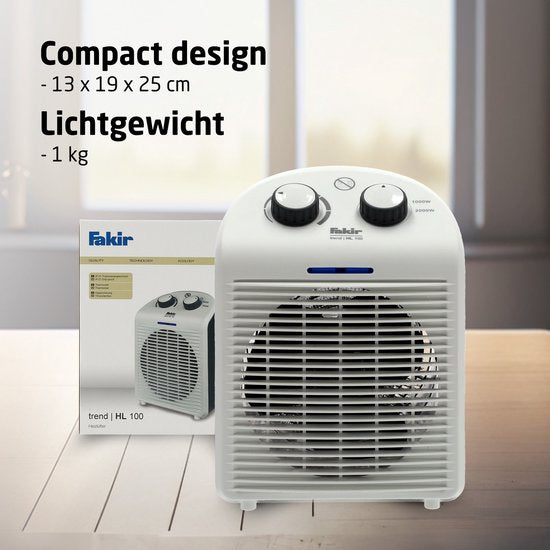 Fakir Trend HL 100 Elektrische Kachel - Verwarming met Ventilator - Wit/Grijs