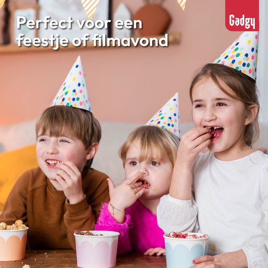 Gadgy Popcorn Machine Rond met Anti-aanbaklaag - Popcorn Maker Stil en Snel - 5 liter - Funcooking voor Party & Kids - Popcornpan - Cadeau voor Kind