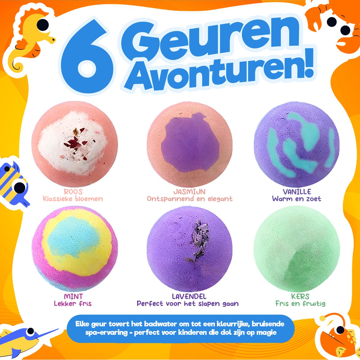 Kidzkraze Bruisballen 6 stuks - Bath Bombs voor Kinderen