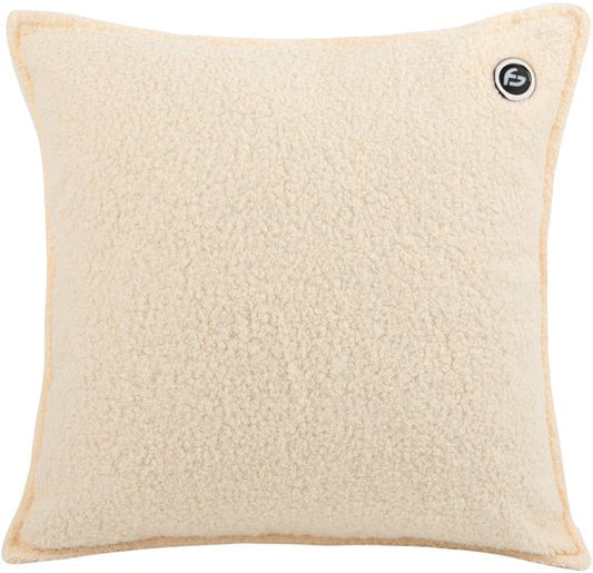 Warmtekussen – 3 warmtestanden – Warmtekussen Oplaadbaar – 10k mAh Powerbank – Draadloos – Warmte Kussen – 40 x 40 cm – Bouclé Off-white – Saaf Comfort