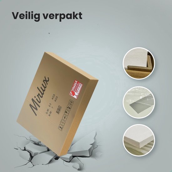 Mirlux Badkamerspiegel – Rond 60 cm – LED Verlichting & Verwarming – Anti-Condens Douchespiegel – Frameloos