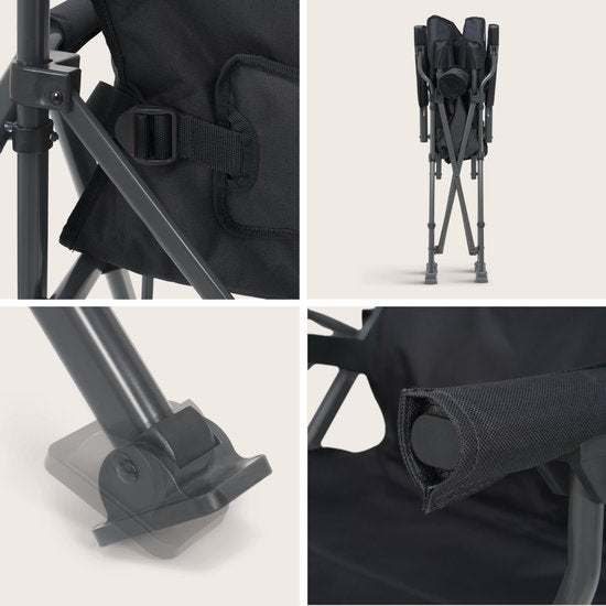 TRVLMORE Campingstoelen - Opvouwbaar - 120KG Draagvermogen - Incl. Draagtas - Klapstoel - Visstoel - Kampeerstoel - Vouwstoel - Grijs