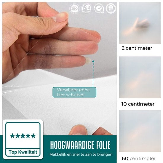 Homewell Raamfolie HR++ 70x300cm - Zonwerend & Isolerend - Anti inkijk - Zelfklevend - Melkglas