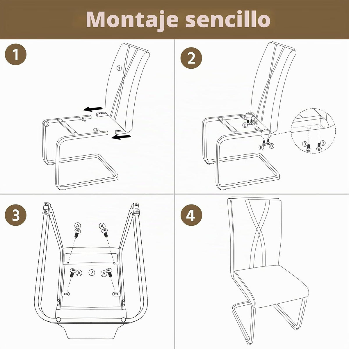 Yaheetech Eetkamerstoelen Set van 2 - Donkergrijs - Kunstleer - 136 kg - Ergonomische Rugleuning - Metalen U-frame
