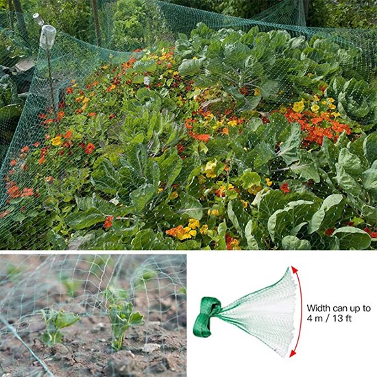 Vogelnet, polyester, maaswijdte 2 cm², 4 x 10 m, groen