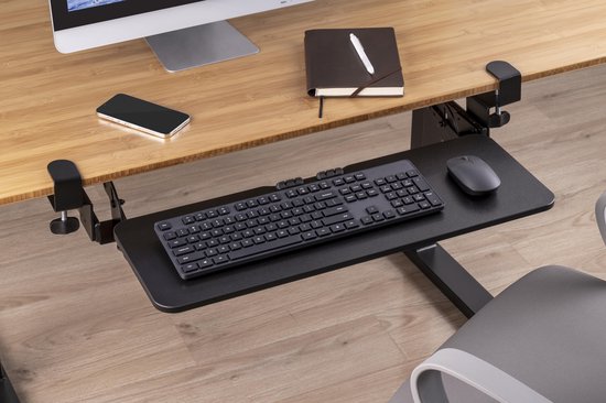 Toetsenbord lade onder bureau - toetsenbord houder - toetsenbordlade - keyboard tray - ergonomisch zithouding - hoogte verstelbaar en uitschuifbaar
